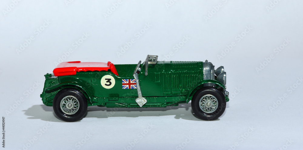 Model of VIntage Bentley 4.5 Litre with white background. Stock Photo ...