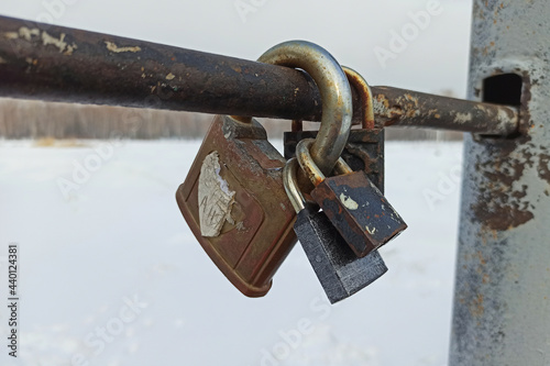 old rusty padlocks. wedding symbol