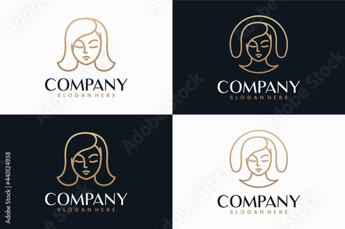 beauty women line art , logo design inspiration