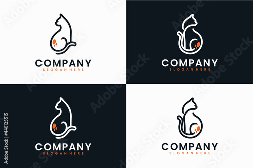 set of sitting cat , logo design inspiration