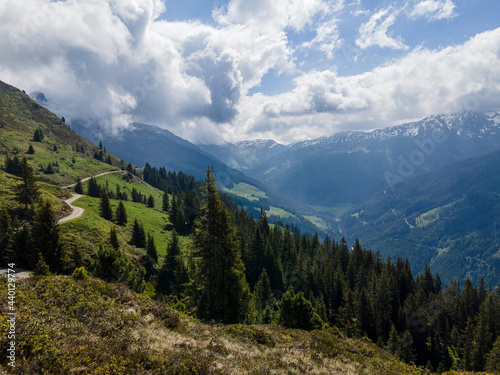 panorama of the mountains, alpine landscape in austria, view of the Zillertal in Austria © Salvati Photography