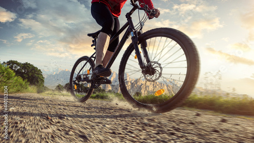 Wallpaper Mural Mountainbiker fährt  in den Bergen Torontodigital.ca