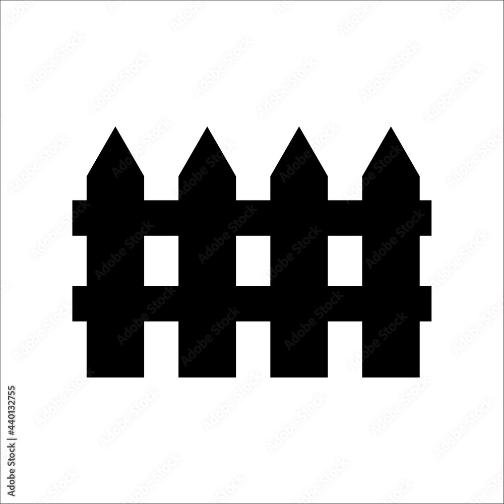 wooden fence element icon on white. Vector Illustration. EPS10 wooden fence element icon on white. Vector Illustration. EPS10