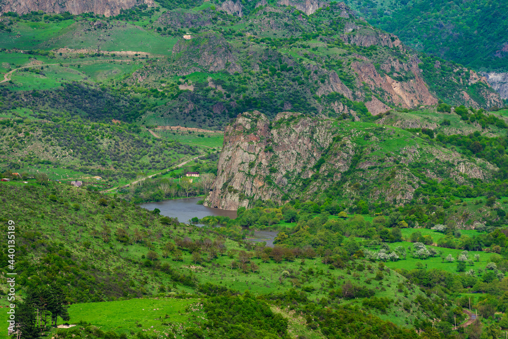 Rocky landscape with canyon and Dzoraget river Rocky landscape with canyon and Dzoraget river
