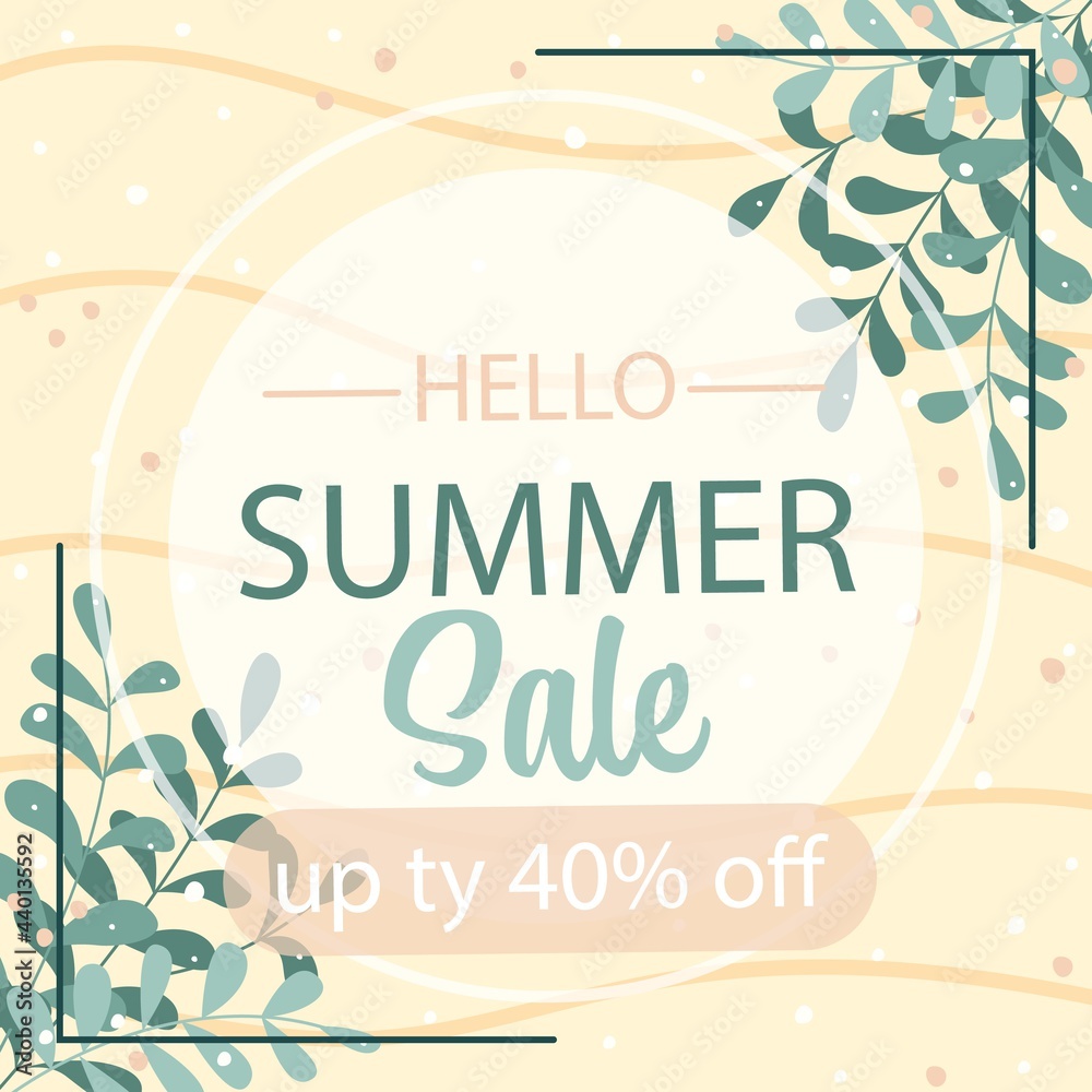 Summer sale design banner. Summer abstract geometric background. Vector