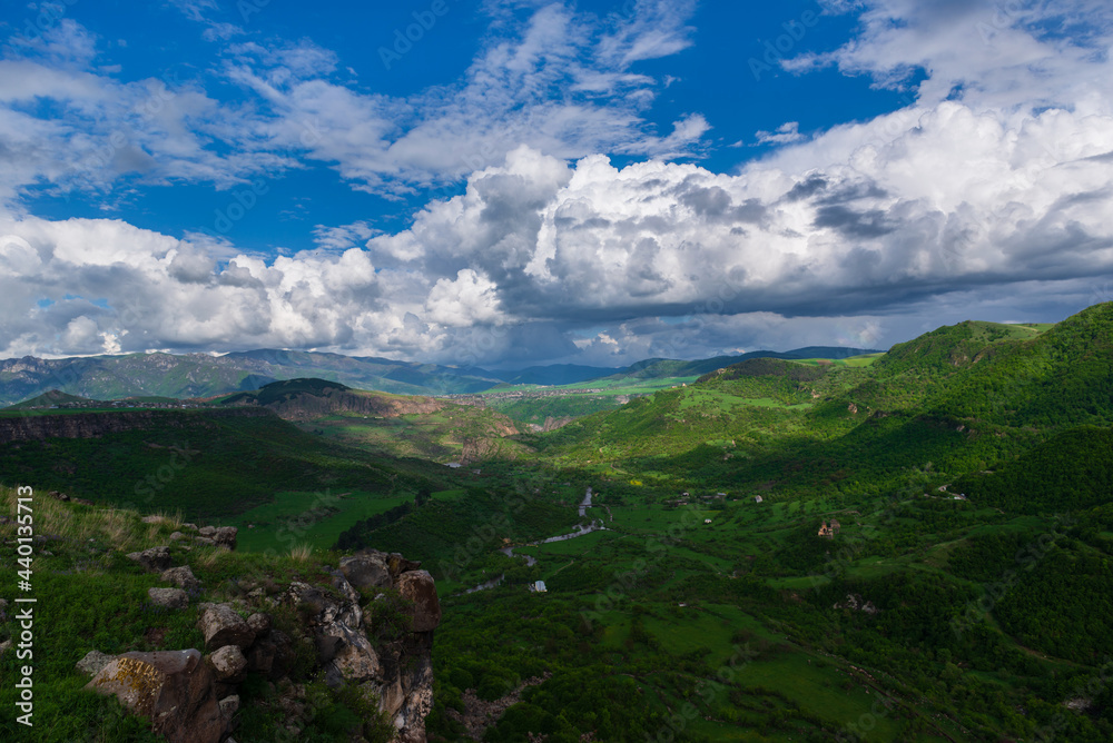 Fototapeta premium Beautiful view of rocky landscape with canyon and Dzoraget river