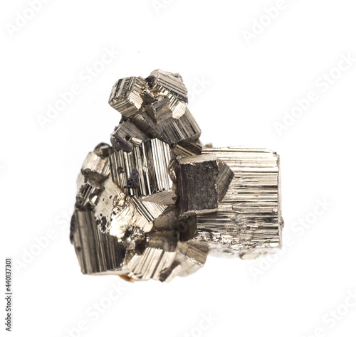 Quadro su tela geological stone pyrite isolated on white background