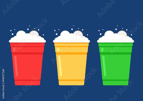 Beer cup vector. Beer cup logo design.