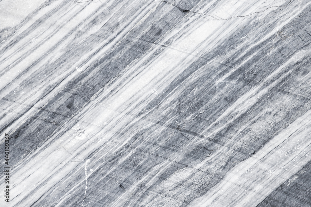 Obraz premium Striped gray white marble pattern, background texture
