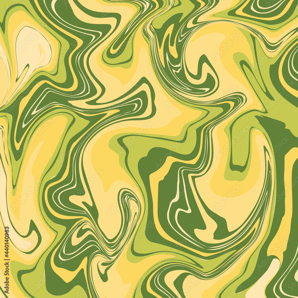 Marble Texture in yellow and green colors. Abstract vector image.