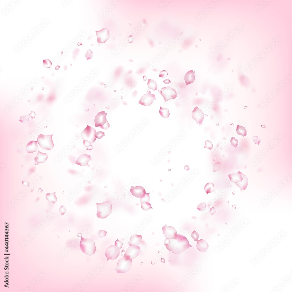 Cherry Sakura Blossom Confetti. Noble Rich VIP Feminine Pattern.