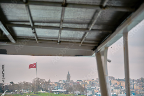 Photography Photo taken from public transportation ferry in istanbul of Lighthouse in bospor