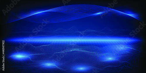 Vector illustrations of Futuristic terrain landscape.Future technology concept.