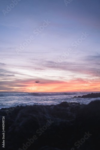 Horizontal Sunset Background with bird flying past © Brendan Louw