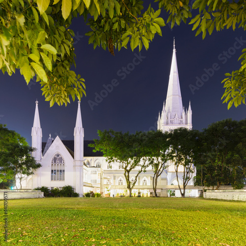 Singapore, Saint Andrews Cathedral at night photo
