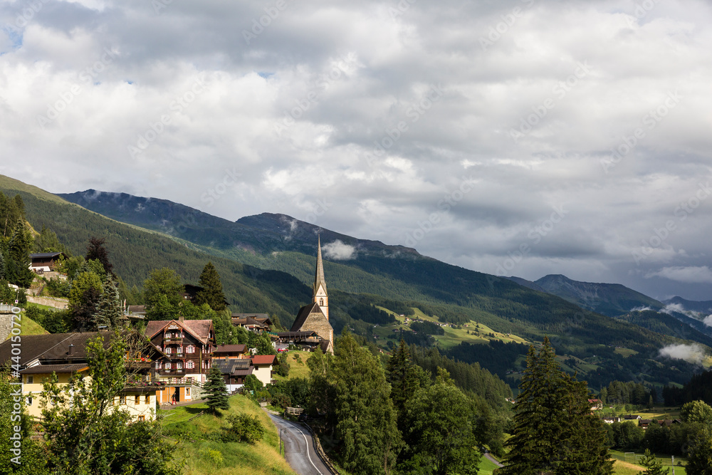 Austria, Carinthia, Heiligenblut, Church in Alps Austria, Carinthia, Heiligenblut, Church in Alps