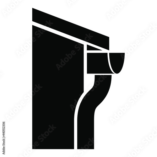 Simple gutter, guttering, house, home vector icon isolated on white background