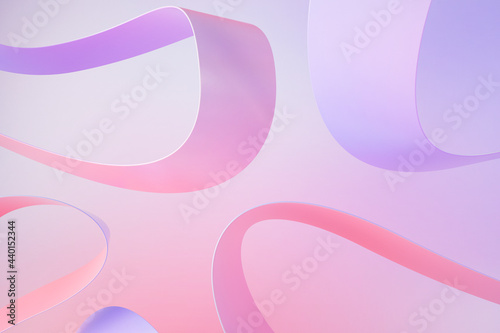 3D illustration of pink and purple lines photo