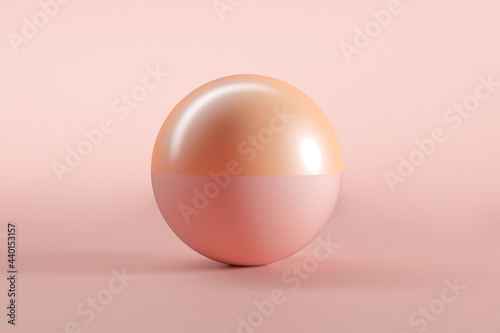 Three dimensional render of pink and orange sphere