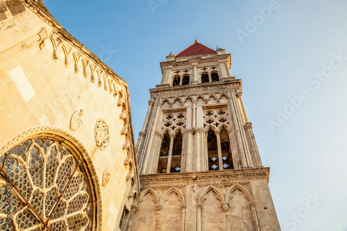 Croatia, Split-Dalmatia County, Trogir, Bell tower of Trogir Cathedral photo