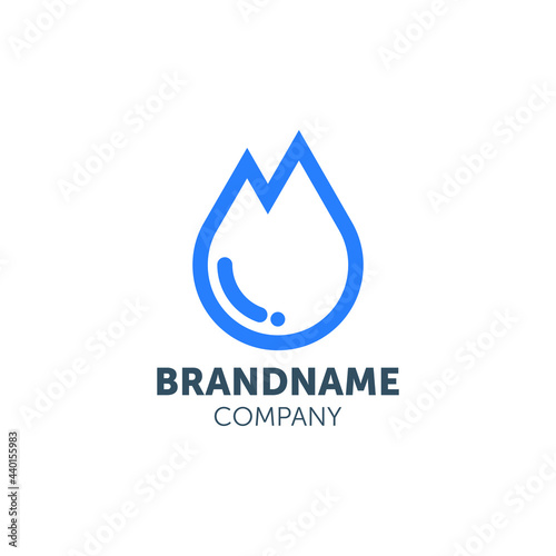 mountain drop logo design with geometry