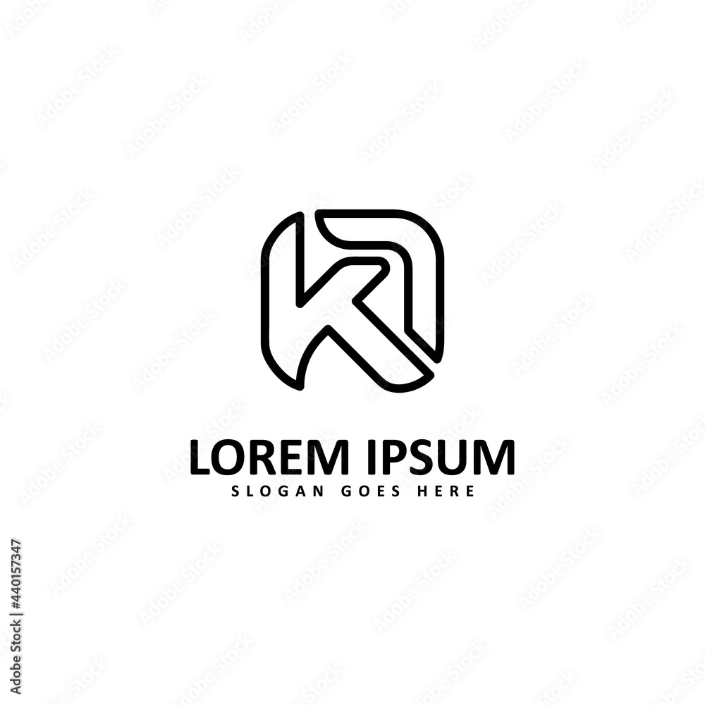 Initial letter ka logo template design isolated on white background Initial letter ka logo template design isolated on white background