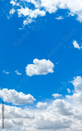 White clouds on the blue sky  background