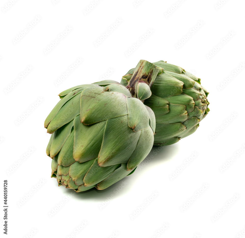 Fototapeta premium Fresh Artichoke, Green Artichokes, Raw Edible Cynara Flower