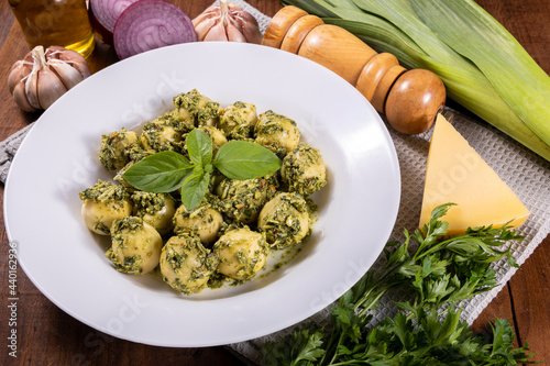 Potato gnocchi with pesto sauce