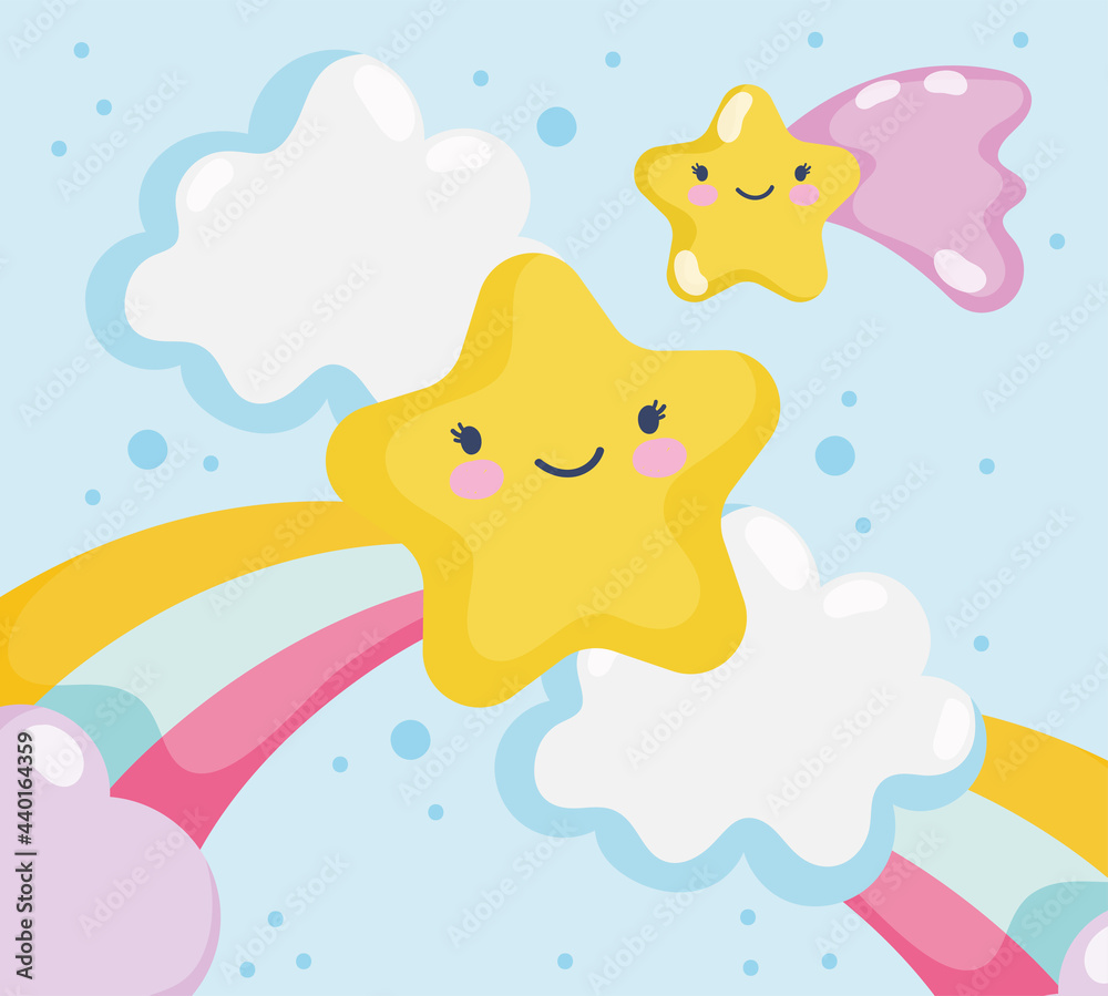 Naklejka premium cute shooting stars