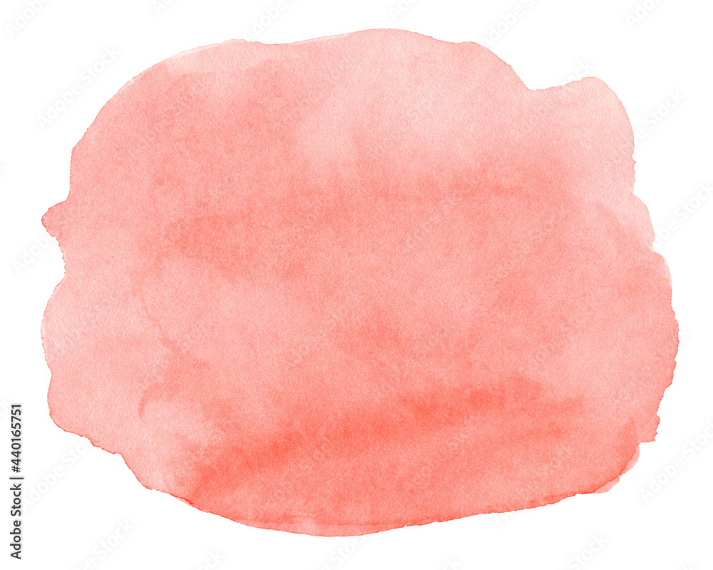 Abstract light red watercolor brush stroke with stains