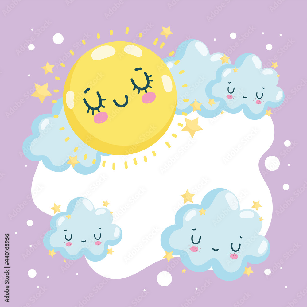 cute sun and clouds