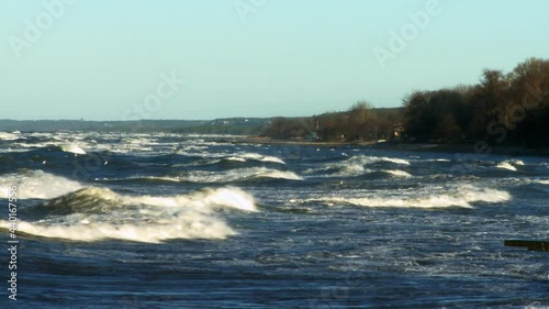 Big waves in the Baltic Sea during an hurricane, Sweden