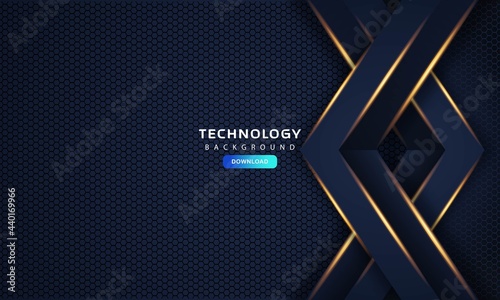 abstract dark blue frame luxury design concept innovation background
