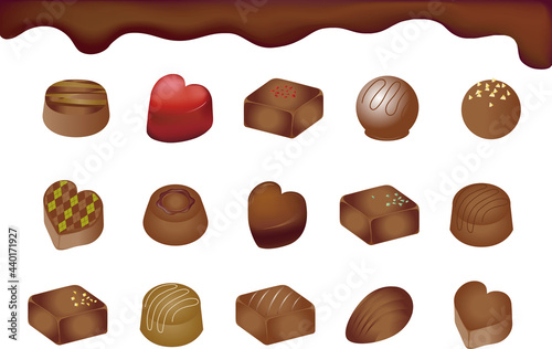 バレンタイン　バレンタインデー　チョコレート　ギフト　イラスト　セット
