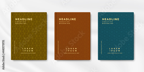  Set of abstract geometric pattern book cover template. Background design for decoration,wallpaper,scrapbook, flyer, magazine.Vector illustration.Eps10