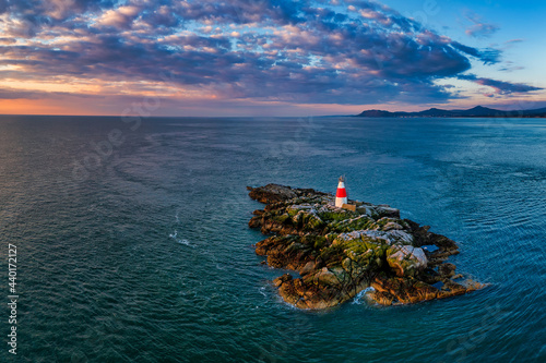 Aerial view of Dalkey Island. Sunset Vico Bathing Place, 
This pool is situated at the outdoor Vico bathing area on the coast at Dalkey - Killiney Dublin . Blackrock, dun Laoghaire - Ireland photo