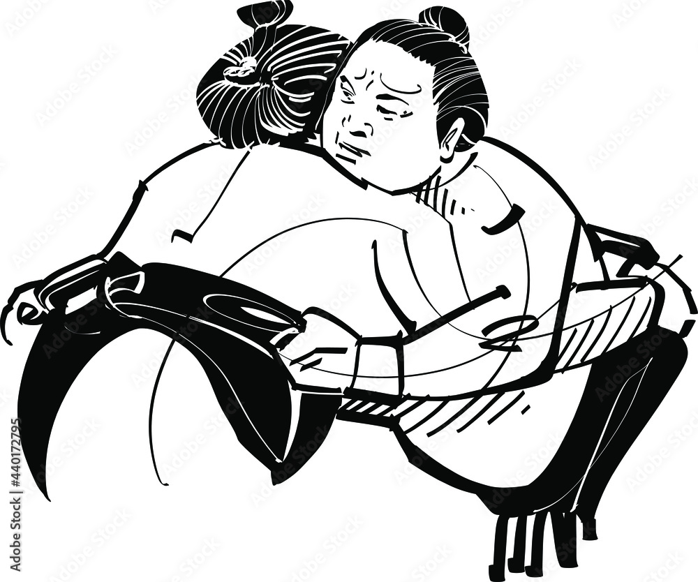 the vector illustration of the japan sumo fighters the vector illustration of the japan sumo fighters