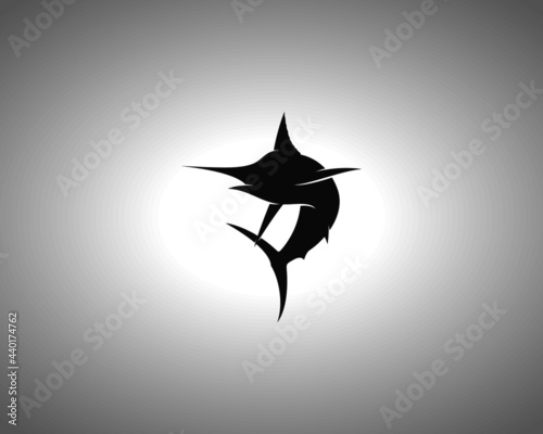 Marlin Silhouette. Isolated Vector Swordfish Animal Template for Logo Company, Icon, Symbol etc