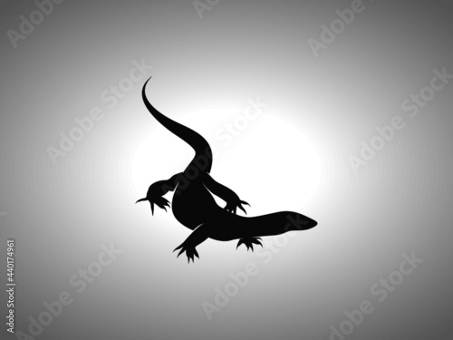 Monitor Lizard Silhouette. Isolated Vector Swordfish Animal Template for Logo Company, Icon, Symbol etc