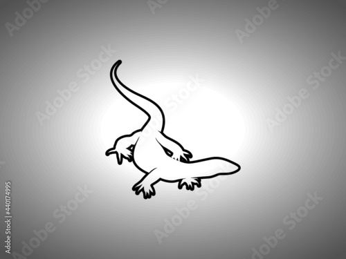 Monitor Lizard Silhouette. Isolated Vector Swordfish Animal Template for Logo Company, Icon, Symbol etc photo