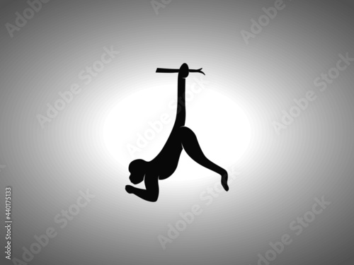 Monkey Silhouette. Isolated Vector Swordfish Animal Template for Logo Company, Icon, Symbol etc