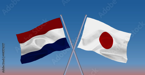 日本とオランダの国旗