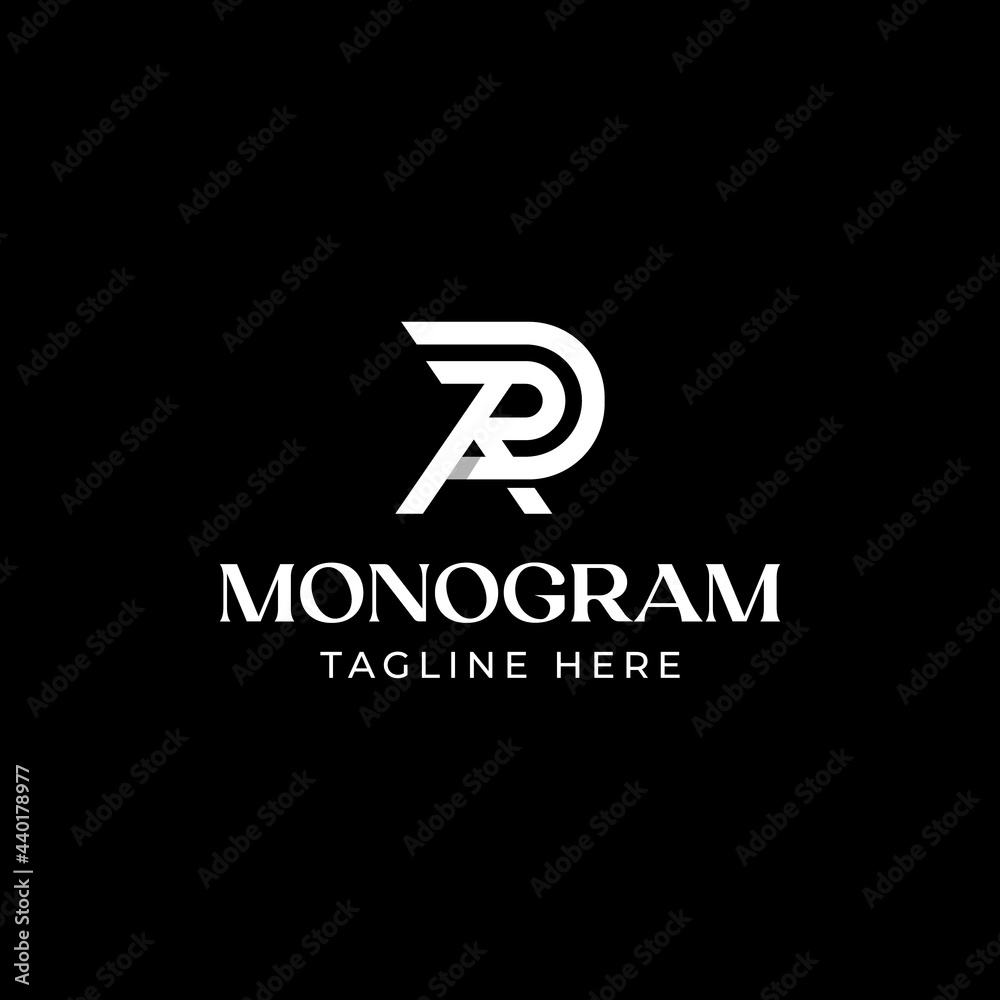 Initial Letter RA AR R A Monogram Logo Template In Isolated Black Background Vector Illustration