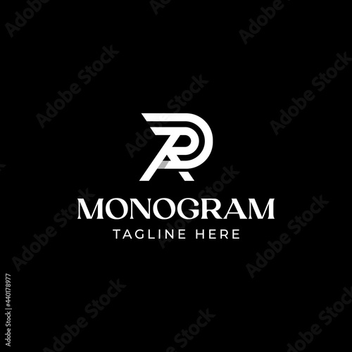 Initial Letter RA AR R A Monogram Logo Template In Isolated Black Background Vector Illustration