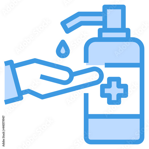 Hands Washing blue outline icon