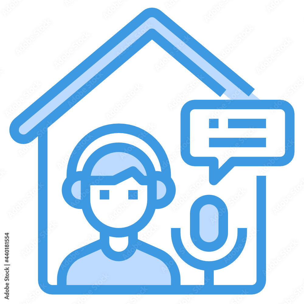 Podcast blue outline icon Podcast blue outline icon