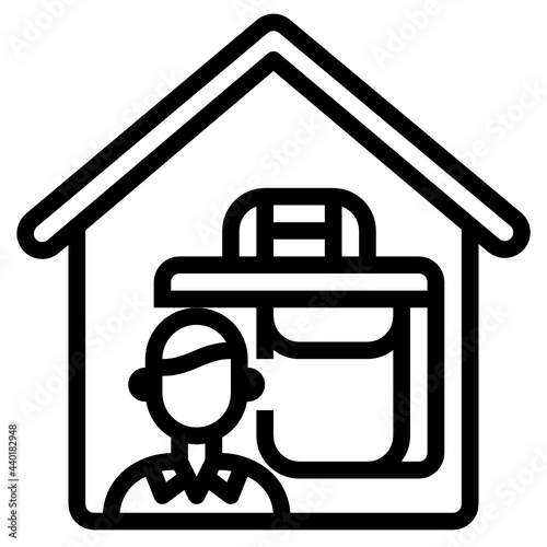 Working At Home outline icon