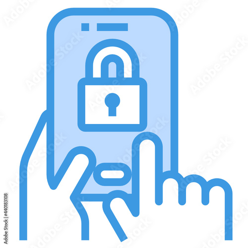 Smartphone blue outline icon