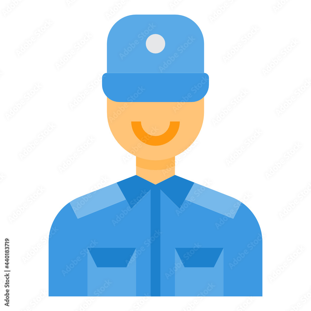 Security Guard flat icon Security Guard flat icon